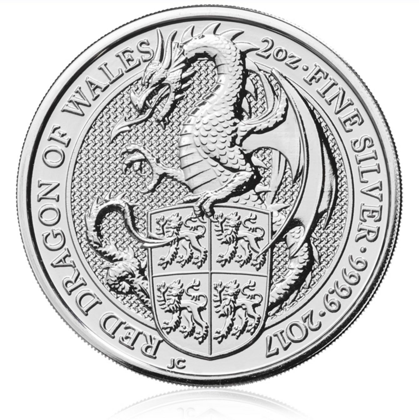 Queens Beast Red Dragon Year 2017 | Silver 2oz coin in USD | Indigo - Indigo Precious Metals Singapore